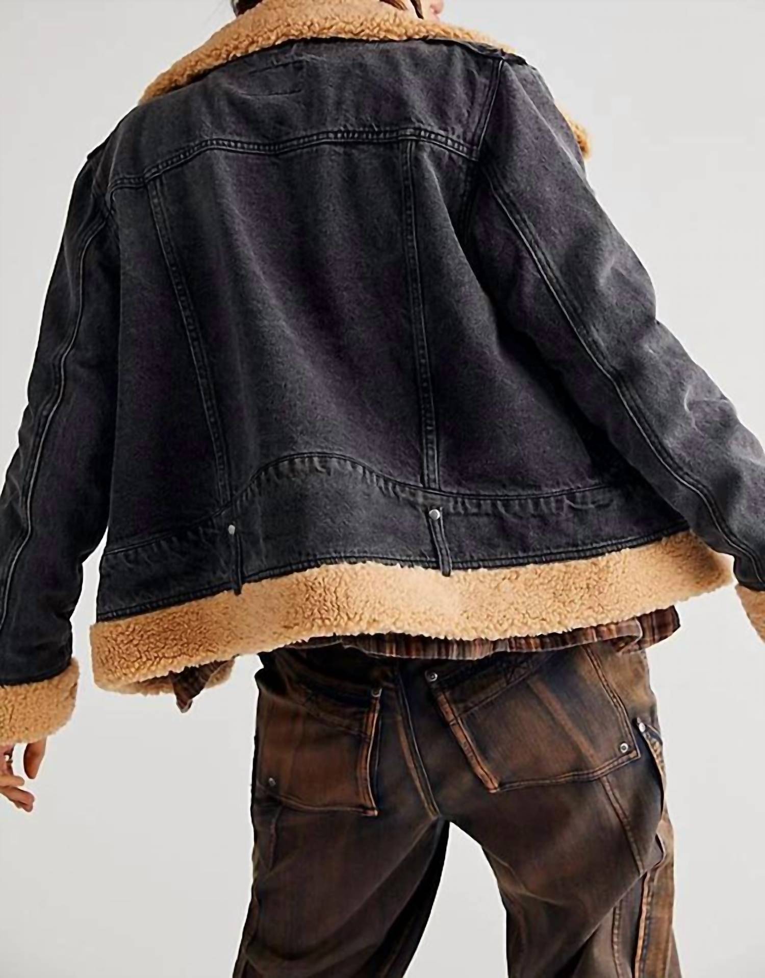 We The Free - Rylee Denim Cozy Moto Jacket