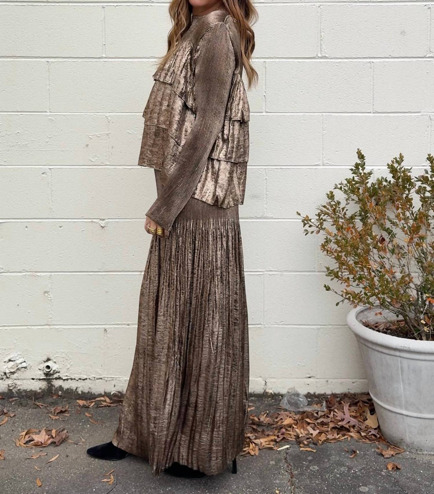 Current Air - Miley Wide Leg Metallic Pants