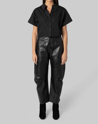 NILI LOTAN Shon Leather Pant in black - women's pants - alternate view