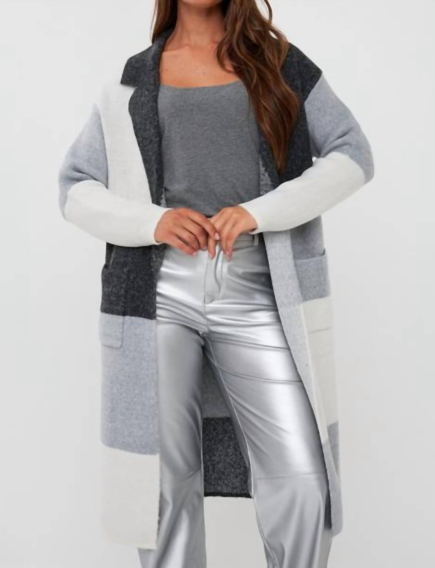 Esqualo - Blocks Longline Cardigan