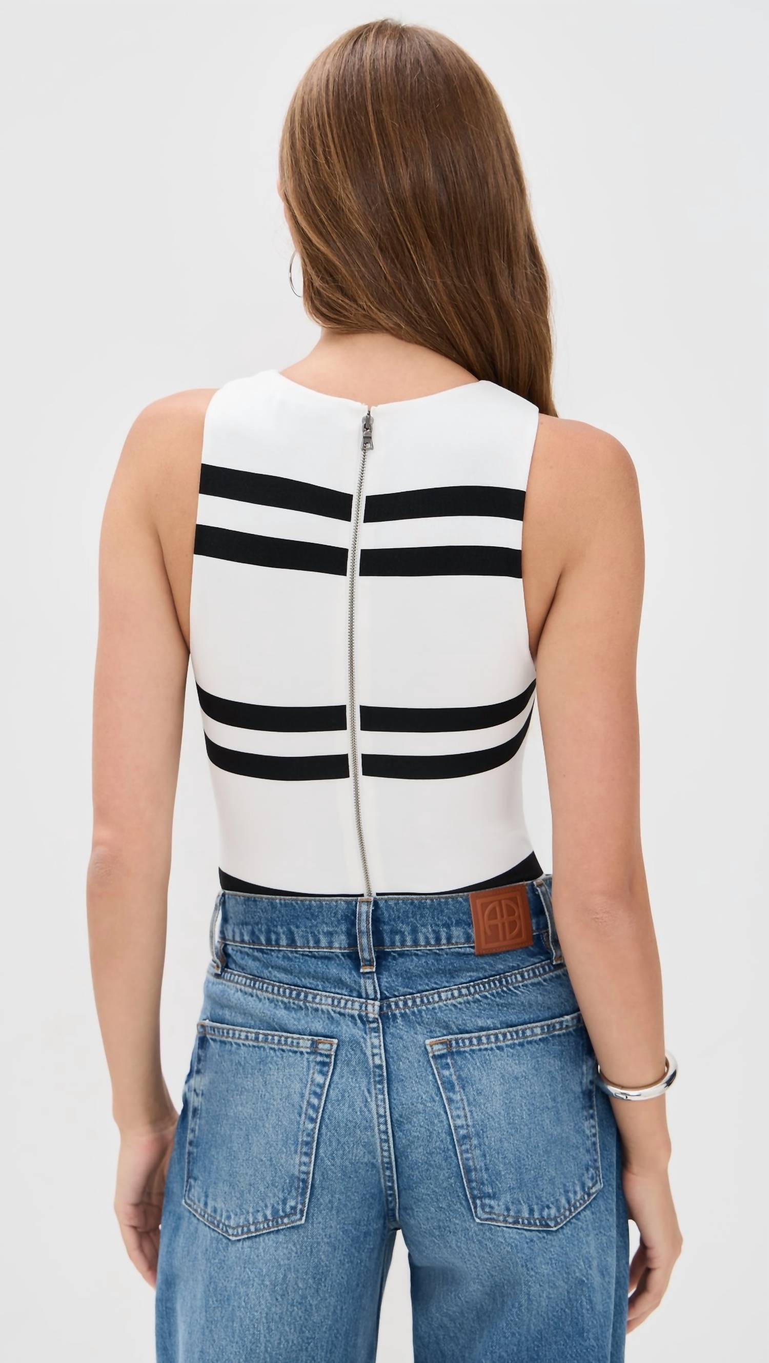 Alice + Olivia - Rothy Sleeveless Crewneck Sculpt Bodysuit