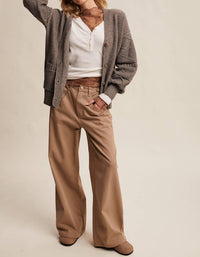 Listicle - Textured Knit Button Up Cardigan