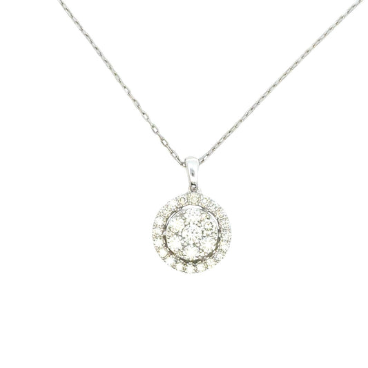 Aamiaa - 1.00 Carat Natural Diamond Round Brilliant Halo Pendant