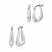 Gold & Honey - Women's Sterling Silver Hoops, Set Of 2
