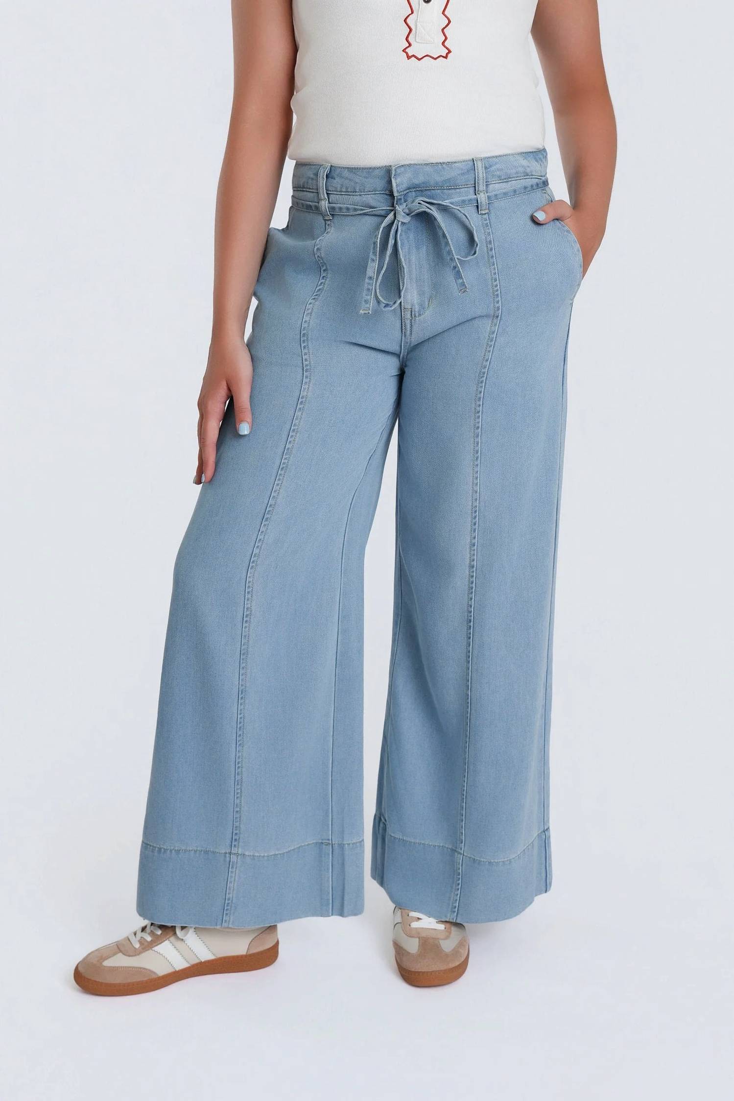 Aaron & Amber - Sunwashed Wide-leg Pants