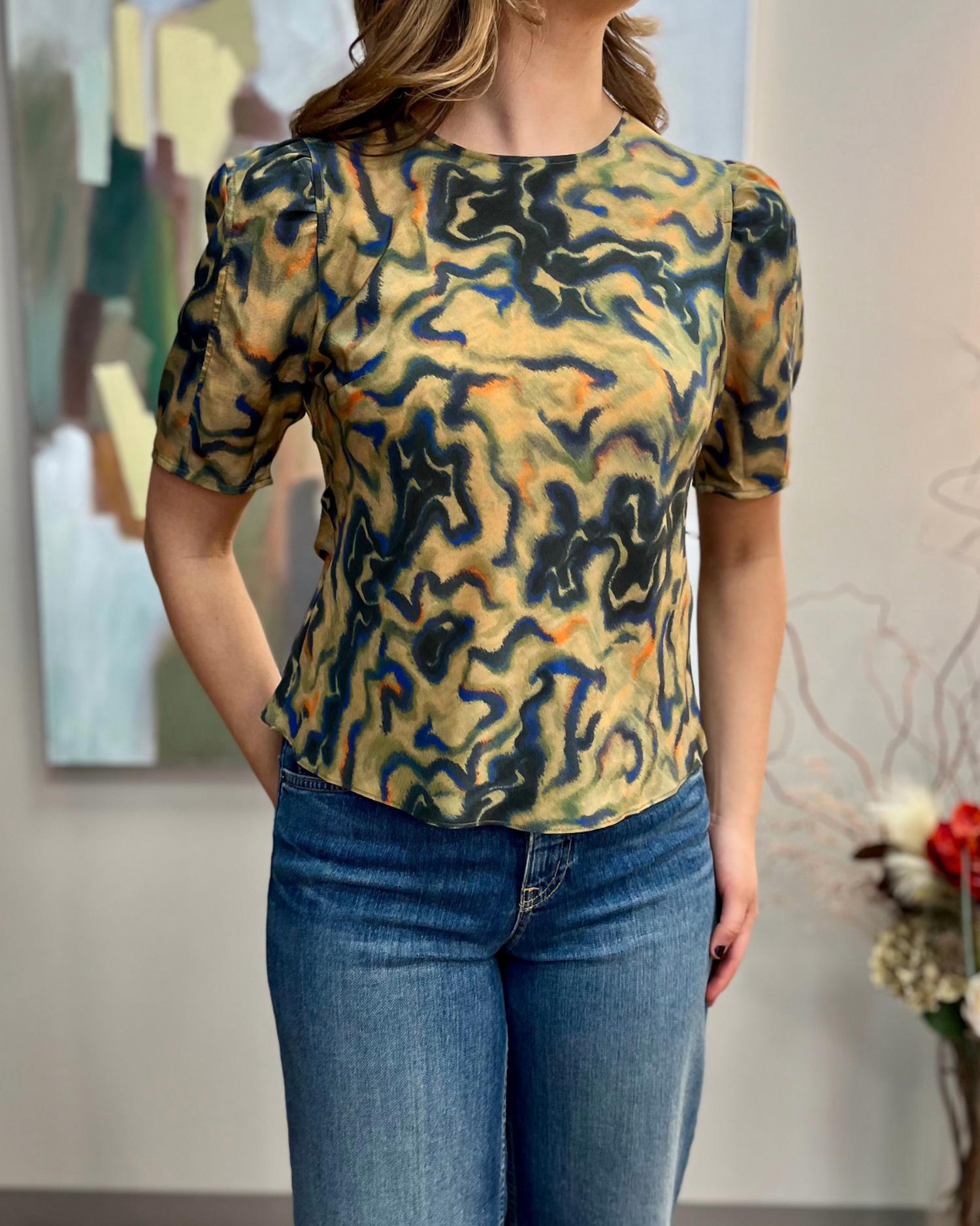 Ulla Johnson - Corine Short Sleeve Silk Top