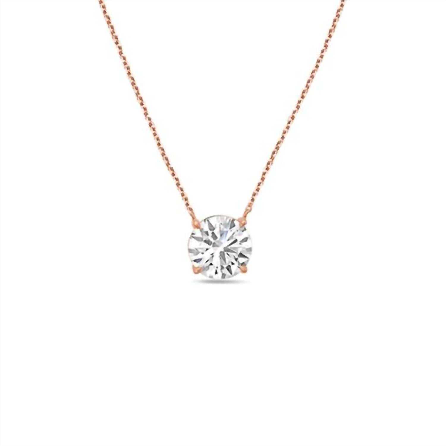 Diana M Jewels - Women's Round Lab Grown Diamond Solitaire Pendant