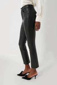 Veronica Beard - Carly Vegan Leather Kick Flare Jeans