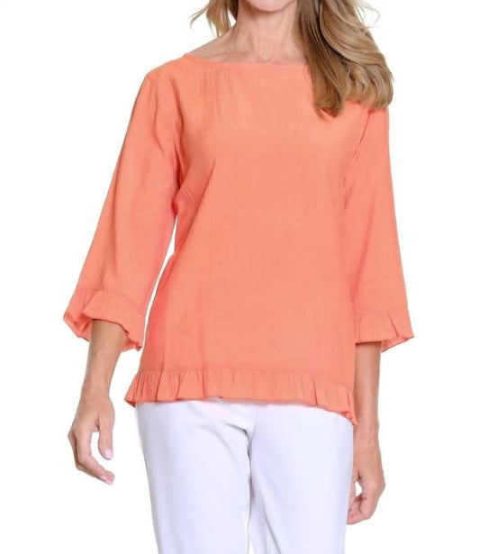 Multiples - Ruffle Hem Woven Top