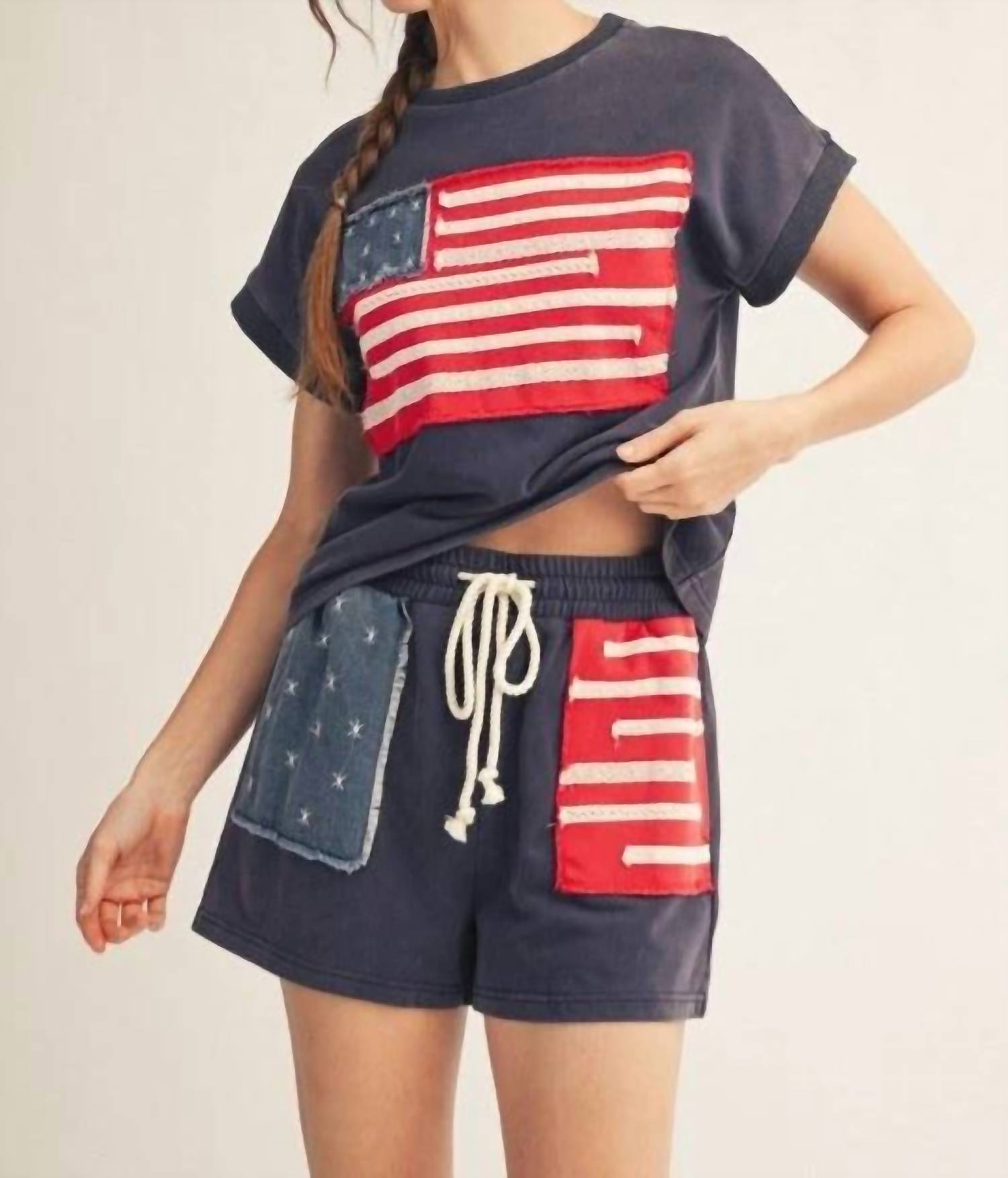 Jodifl - Flag Patched Top & Shorts