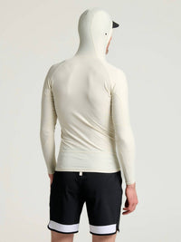 FREE FLY Men's Pinnacle Hooded Rash Guard in birch - men's swimwear - detail view