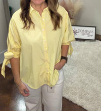Vine & Love - Bow Tie Sleeve Blouse