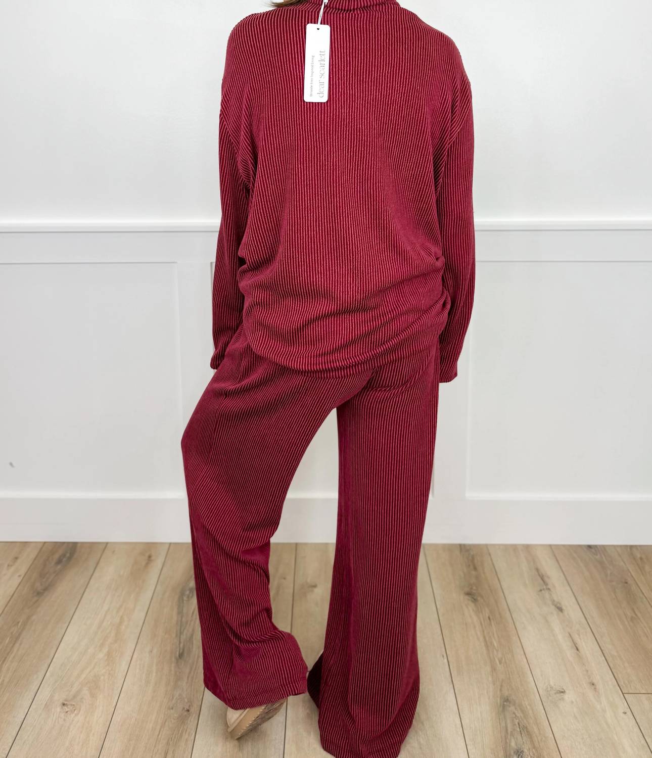 Dagne Dover - Soft Moments High-rise Ribbed Wide Leg Pants Set