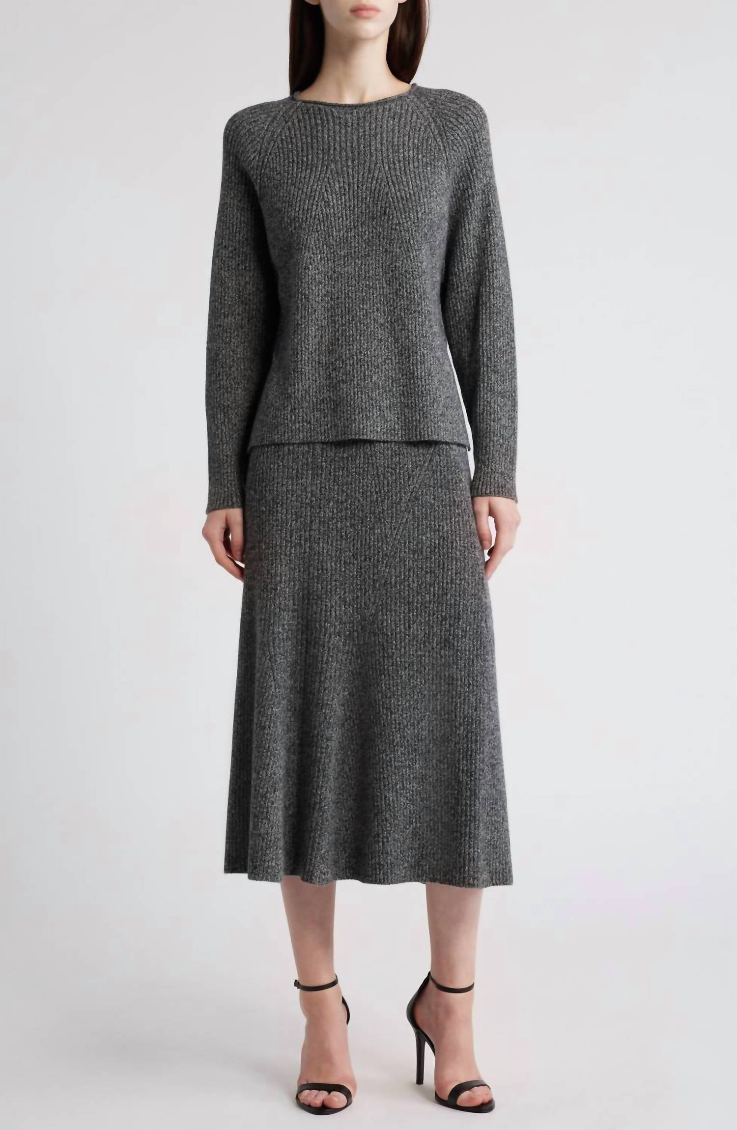 KOBI HALPERIN Women's Femi Skirt in heather black - women's skirt - view 4
