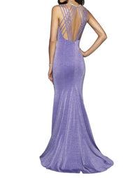 Blush Prom - Shimmer Knit Strappy Back Prom Dress