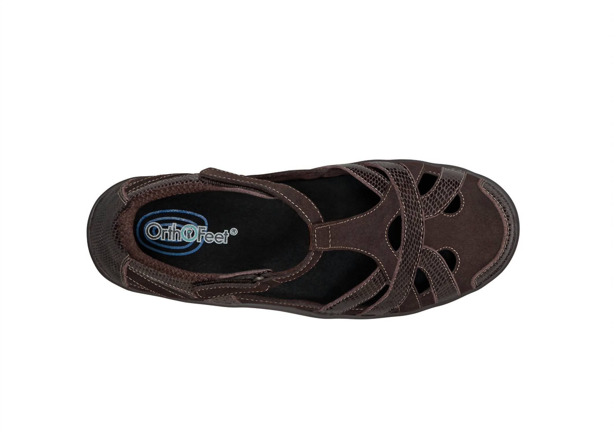 Orthofeet Women's Juno Orthopedic Shoes in chocolate - women's sandal - alternate view