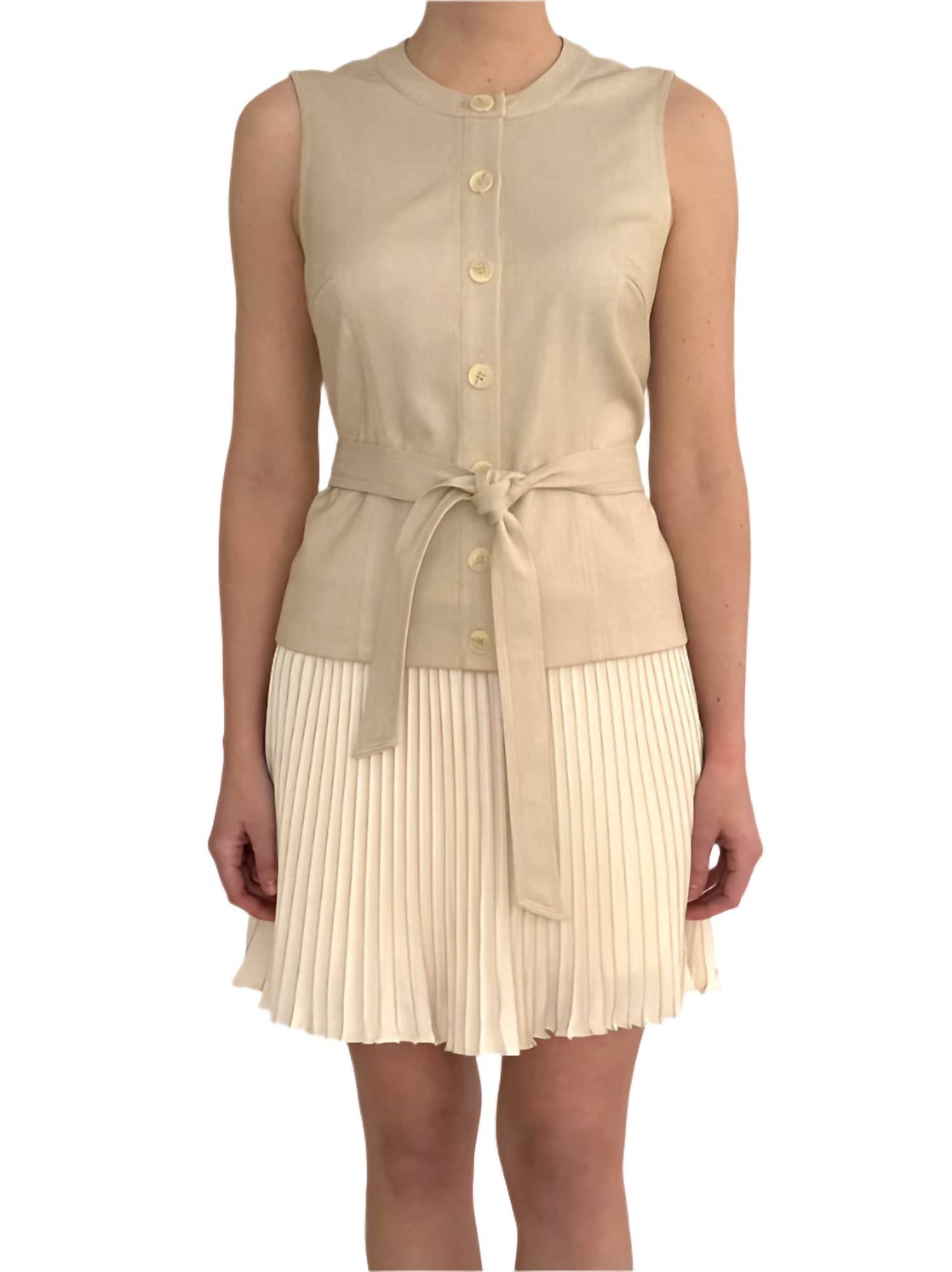 Cartolina Nantucket Emory Mini Dress in ecru - women's dress