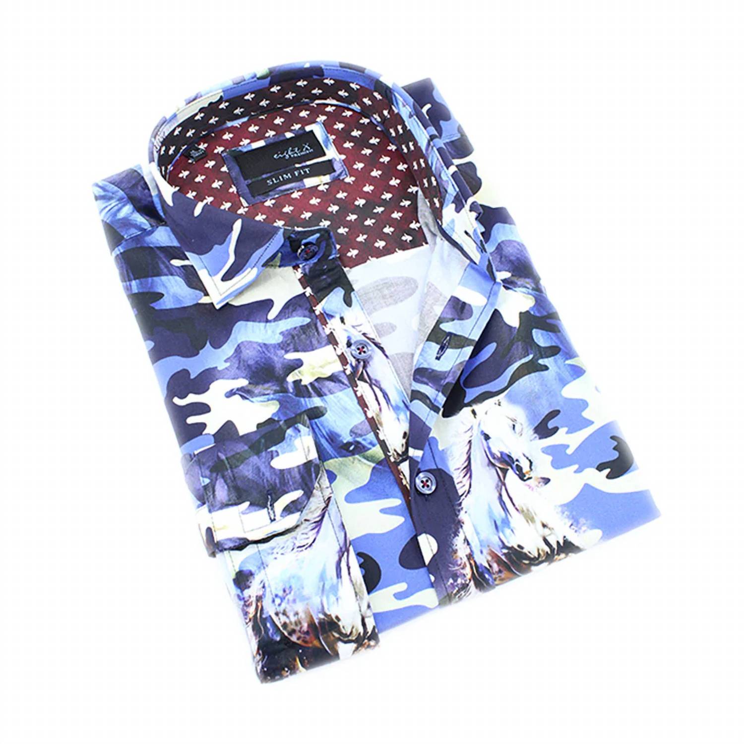 Eight X - Camo Horses Button Down Shirt