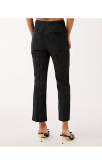 Lilly Pulitzer Jarrae Jacquard High Rise Crop Flare Pants in noir exploded flower stretch jacquard - women's pants - alternate view