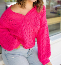 Pol - Cuddle Season Knit Cropped Sweater