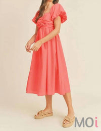 &Merci - Puff Sleeve Midi Dress