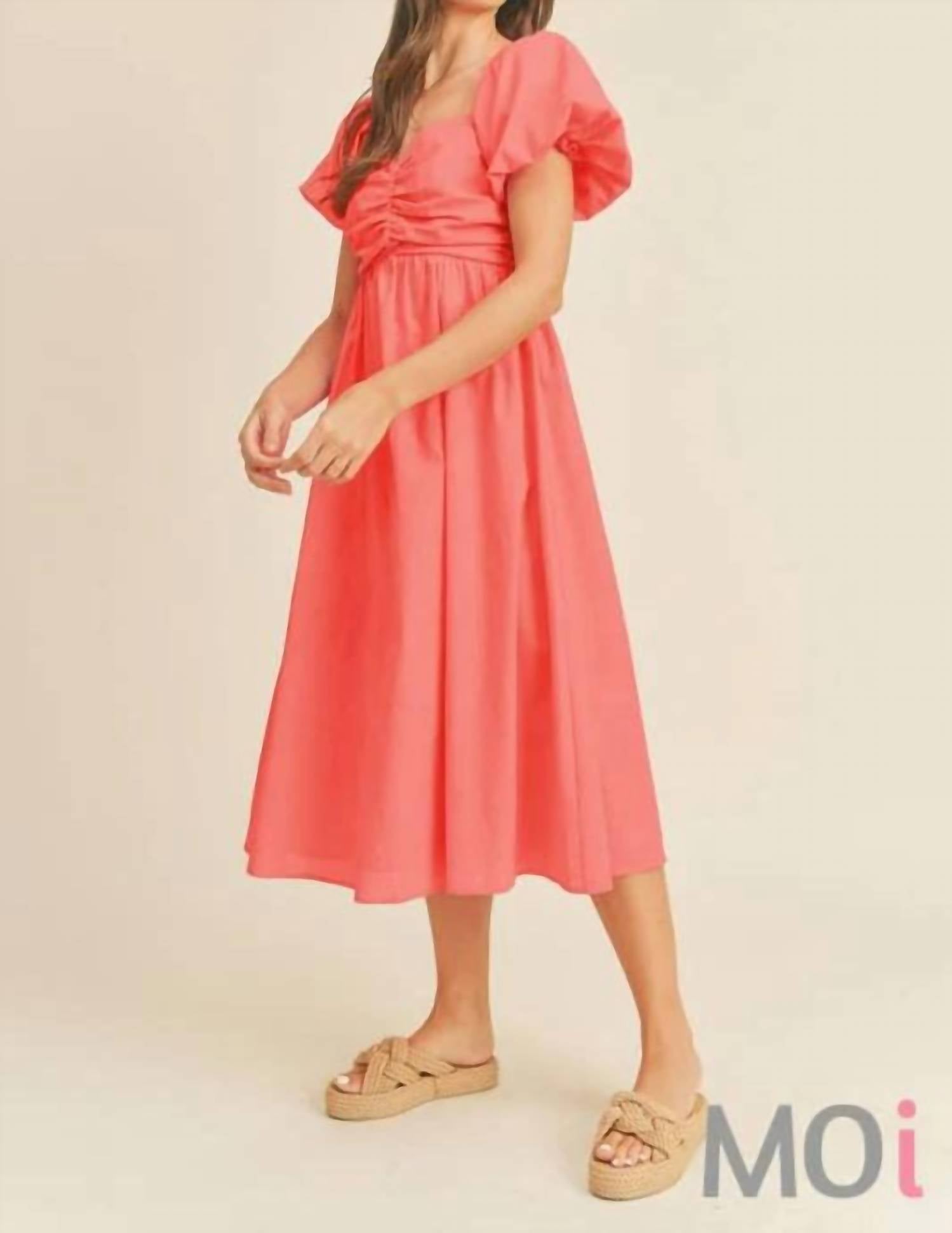 &Merci - Puff Sleeve Midi Dress