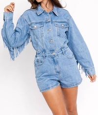 Le Lis - fringe denim romper