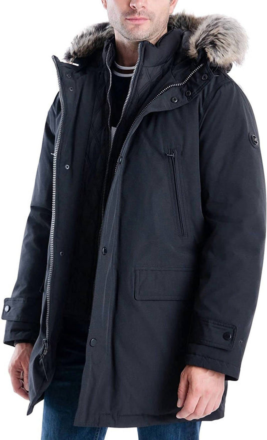 Michael Kors - Heavyweight Down Hooded with Bib Snorkel Parka Coat