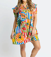 Karlie - Tropical Fruit Baby Doll Dress