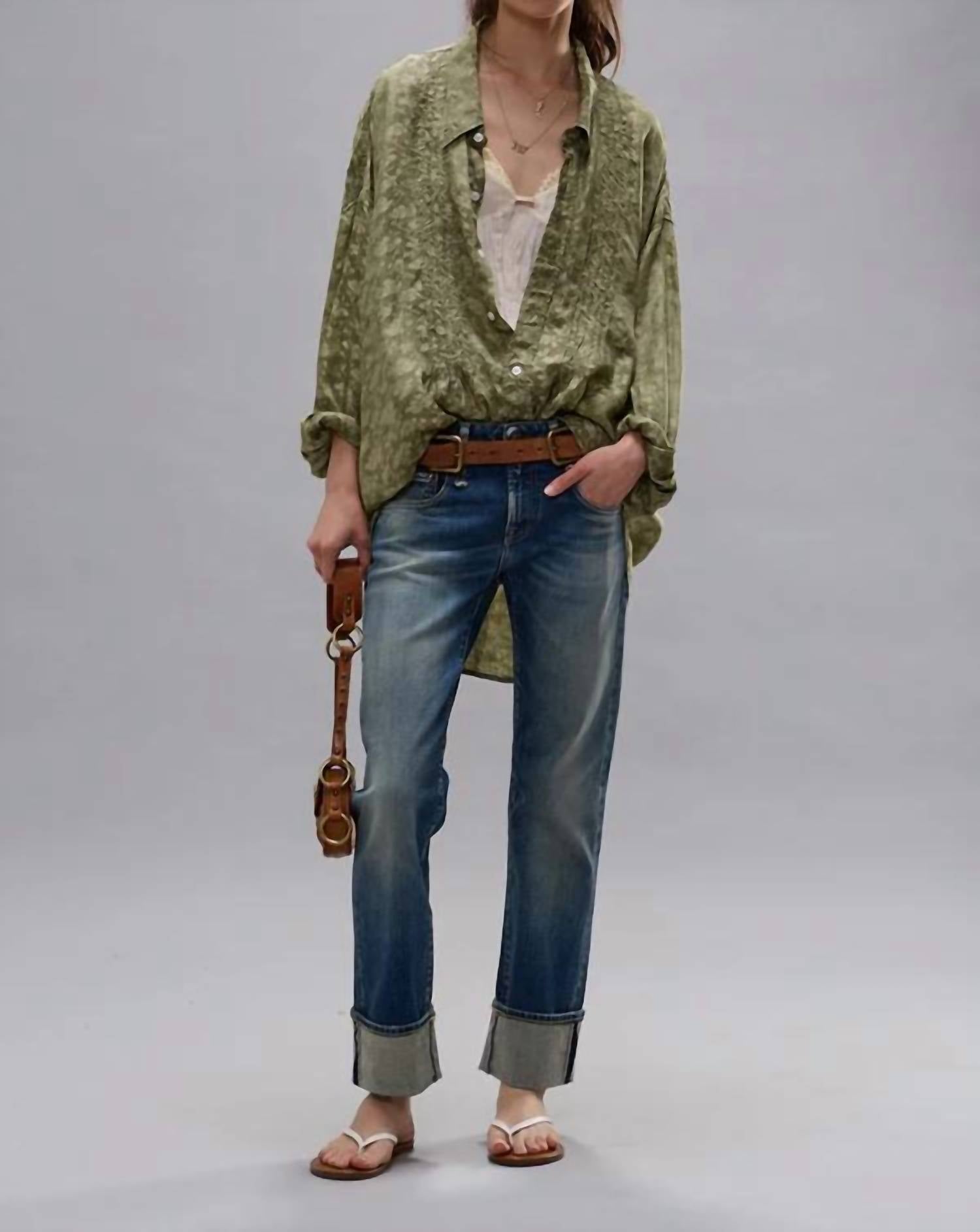 R13 - Cuffed Boy Straight Jeans