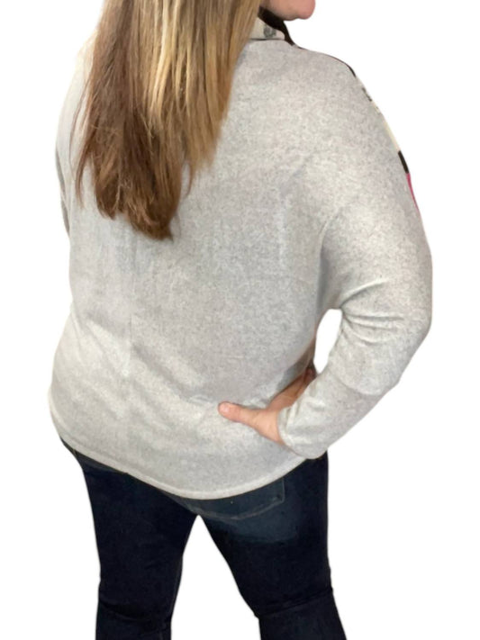 Honeyme - Floral Chevron Cowlneck Sweater