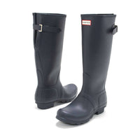 HUNTER Women's Original Tall Back Adjustable Rain Boots in navy - women's shoe - view 5