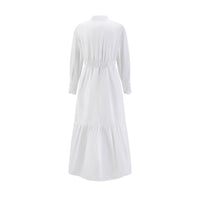 La'/Simona - Women’s Layered Embroidered Cotton Midi Dress