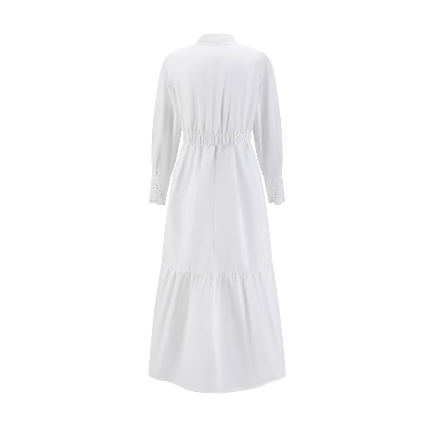 La'/Simona - Women’s Layered Embroidered Cotton Midi Dress