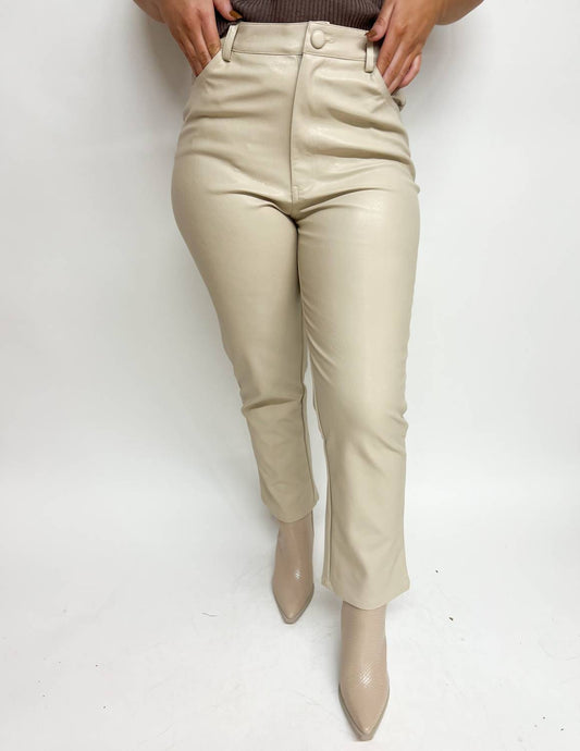 Ee:Some - Leather Straight Pant