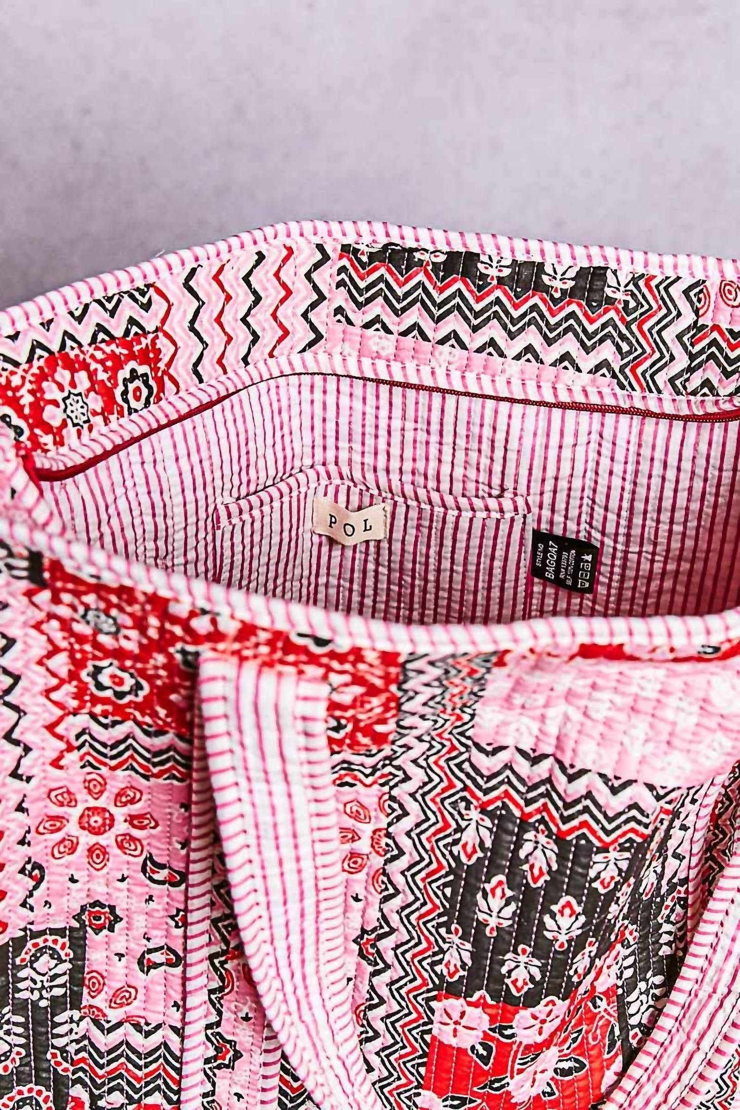 Pol - Women's Quilted Woven Bohemian Tote Bag