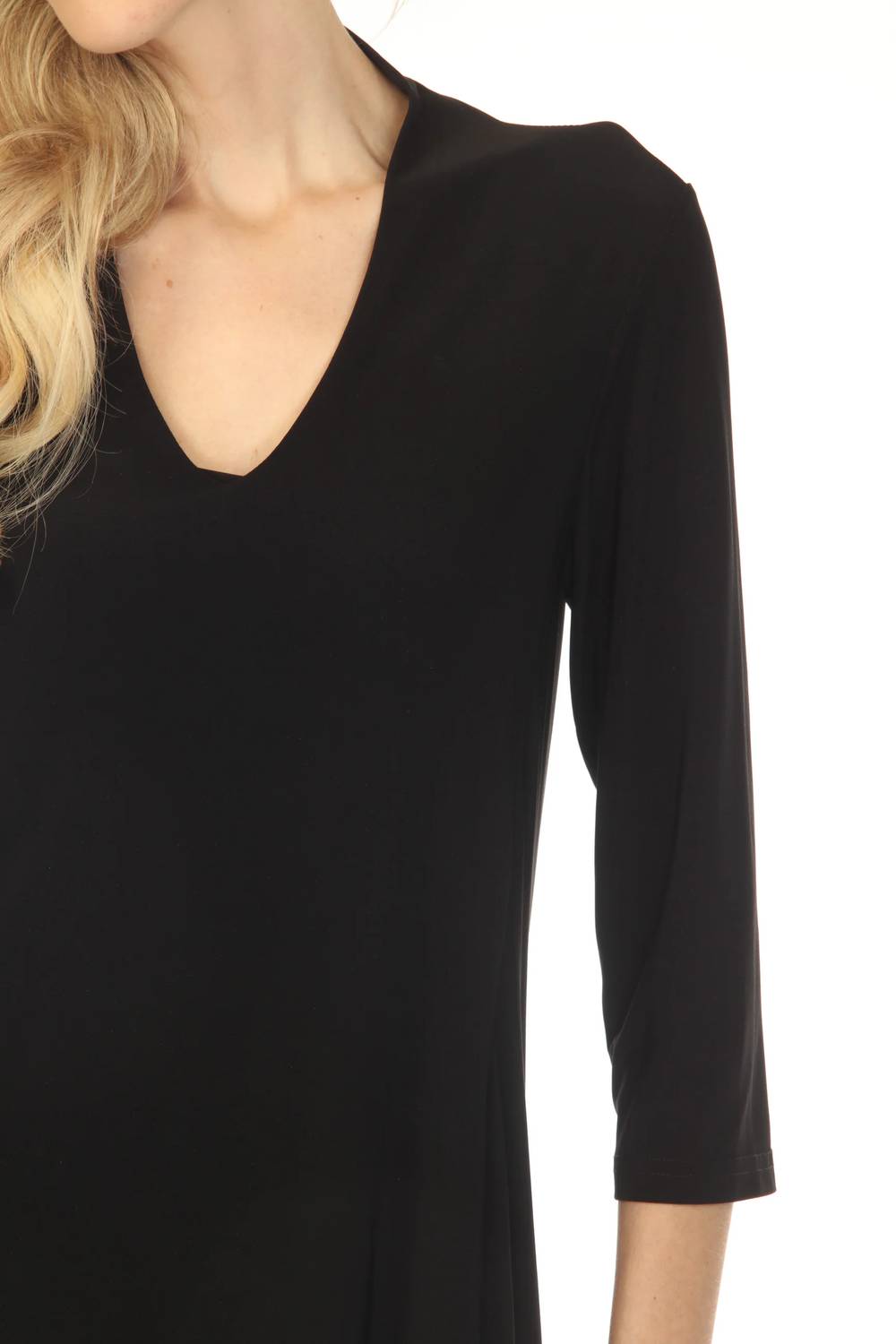 Joseph Ribkoff - V-neck Three Quarter Sleeve Midi Dress