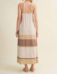 Mustard Seed Color Blocked Maxi Dress in taupe multi - women's dress - view 4