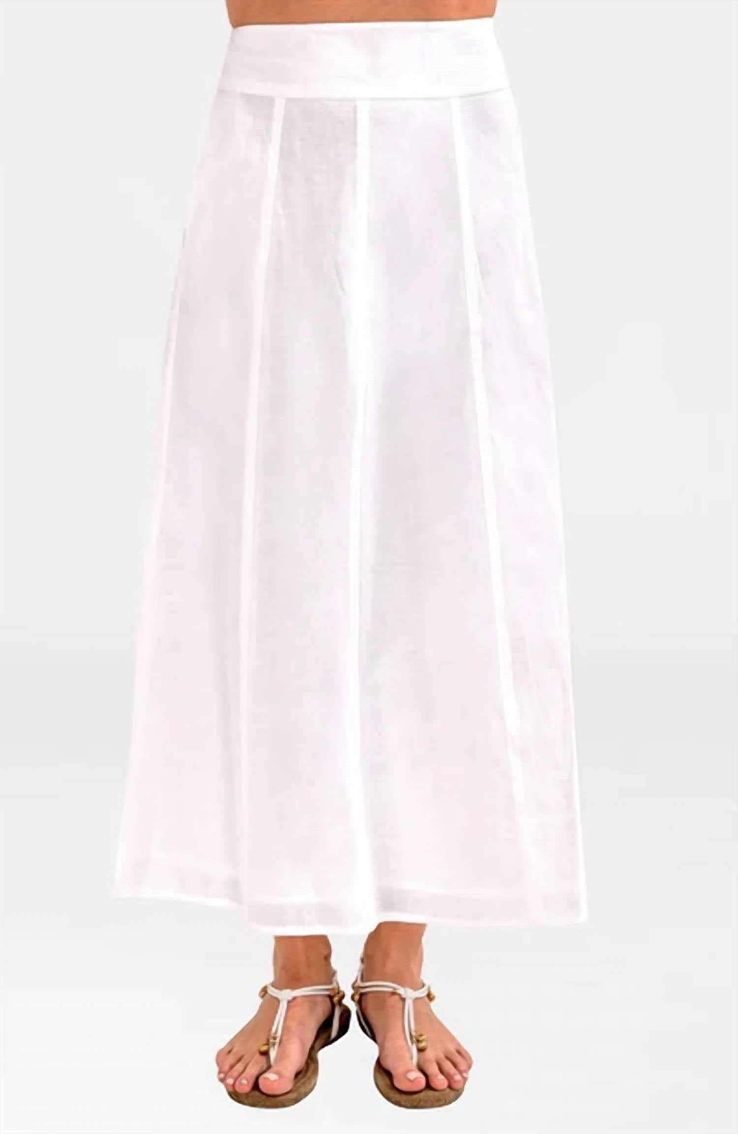 GRETCHEN SCOTT Linen Gored Skirt in white - women's skirt