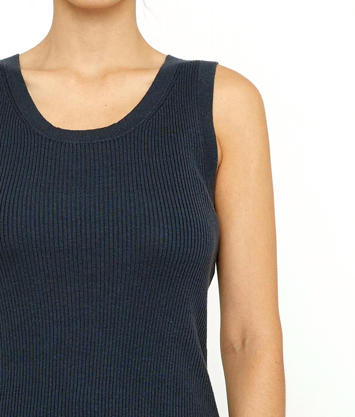 7115 By Szeki - Linen Scoop Neck Knit Tank Top