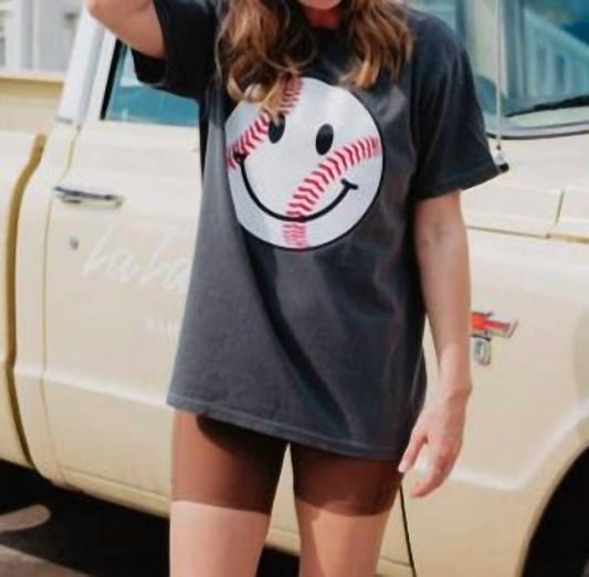 Katydid - Baseball Happy Face Cute Graphic Tee