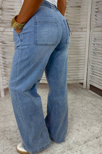 Mica Denim - Women's High Rise Drawstring Jeans