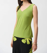 Joseph Ribkoff V Neck Tank Top in greenery - women's tank top