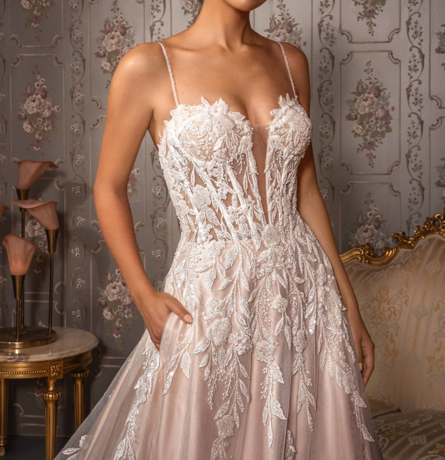 Kitty Chen Couture - Victoria Beaded Lace Gown