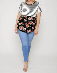 Poliana - Stripe & Floral Top