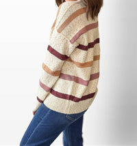 Staccato - Oatmeal Rose Sprinkled Crew Neck Sweater