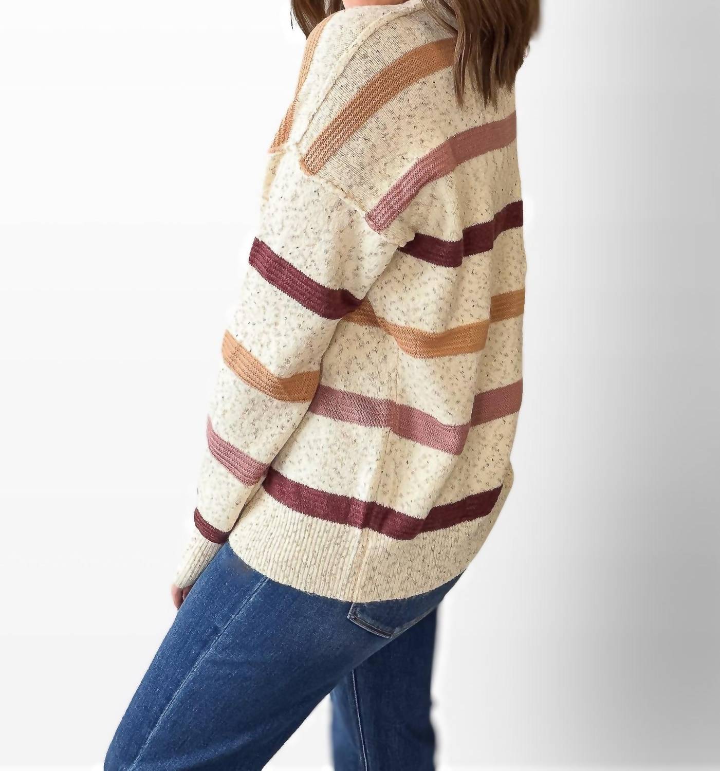 Staccato - Oatmeal Rose Sprinkled Crew Neck Sweater