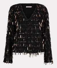 Esqualo - Sequin Fringe Top