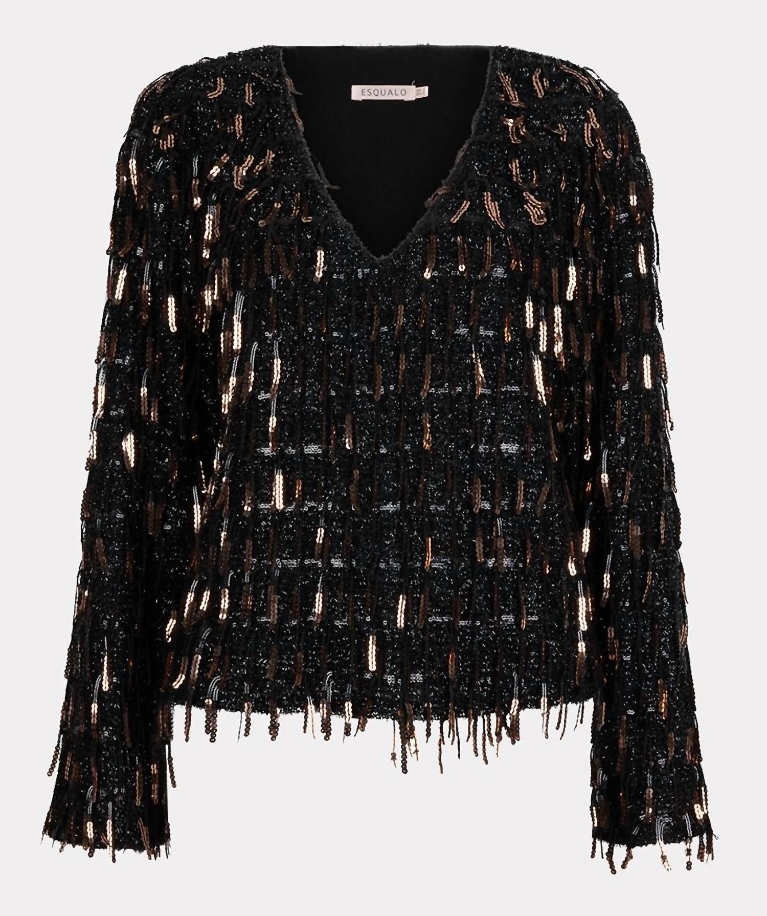 Esqualo - Sequin Fringe Top