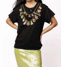 Queen Of Sparkles - Christmas Charm Icon Necklace Tee